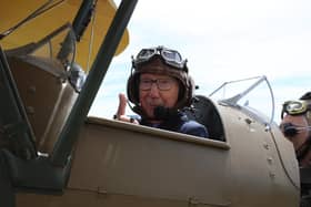 Eddie Happerley, from Northampton, got to relive his days as a pilot during the Second World War on a visit to Bicester Heritage in 2018. Photo: Duston Royal British Legion