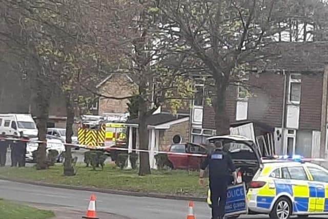The scene was cordoned off by police while clean-up operations took place.