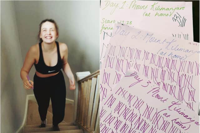 The Daventry teenager needed to conquer her stairs 331 times a day for a week to meet her goal.