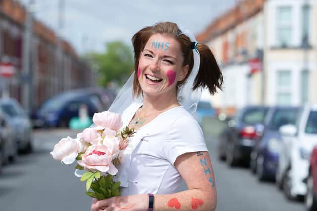 Chantelle's family help her get dressed up every Sunday before she starts her hour-long charity run. Pictures by Kirsty Edmonds.