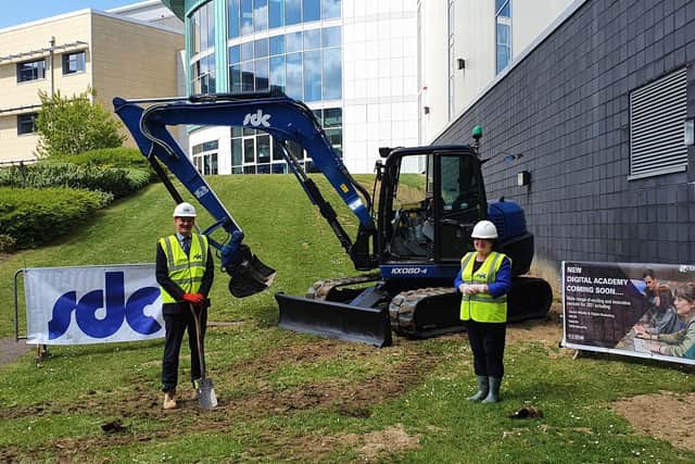 The sod-cutting ceremony to mark the start of construction on the new Digital Academy at Northampton College