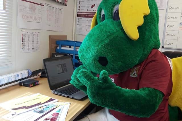 Cobblers mascot Clarence getting involved in maths quizzes for schools partnered with Northampton Town Community Trust
