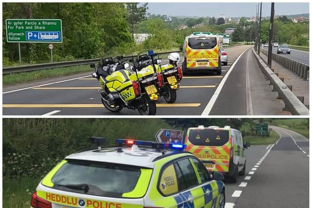 Welsh police intercepted the family on the A40 in Pembrokeshire. Photo: Dyfed-Powys Police
