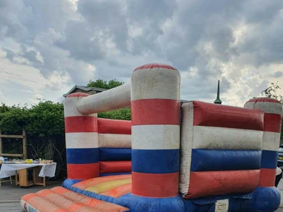 Could do with a wipe: This bouncy castle was put up on the Hazel Leys estate.