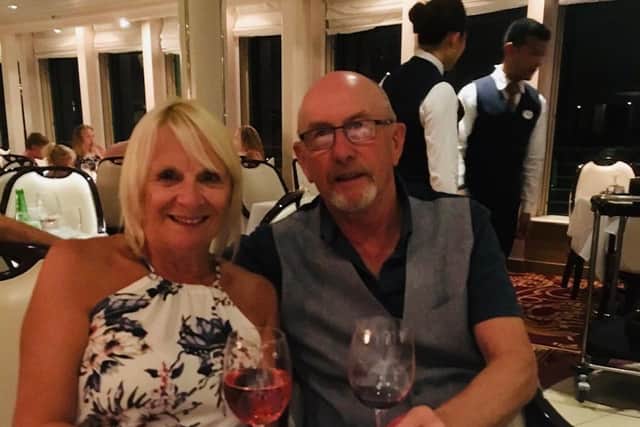 Christine pictured with husband John Leggett before her hospital admission.