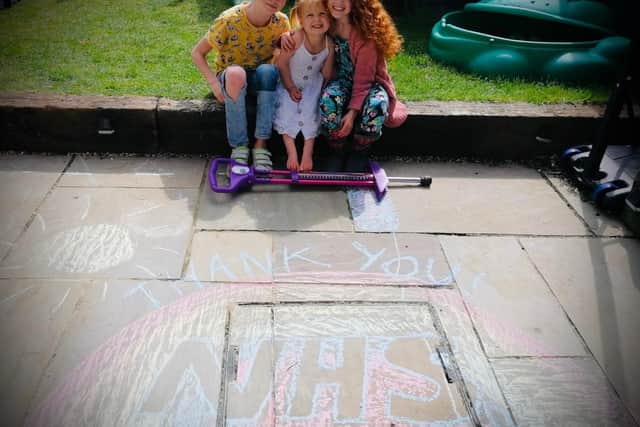 Christine's grandchildren Freddie, Minnie and Summer.