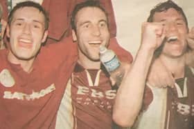 Goalscorers Carl Heggs, Ian Clarkson and Ray Warburton