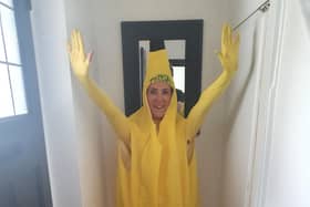 Teresa has been putting her weekend mornings and lunch breaks to good use while working from home as she dresses up in quirky outfits - including a banana - for the charity she works for.