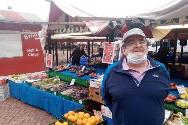Eamon Fitzpatrick is back on his fruit 'n veg stall in Northampton's Market Square