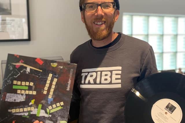 Neil Frankel with a copy of the Blender Selects record.