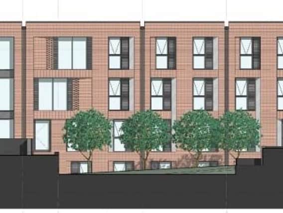 A proposed elevation indicates how the student flats would looks.