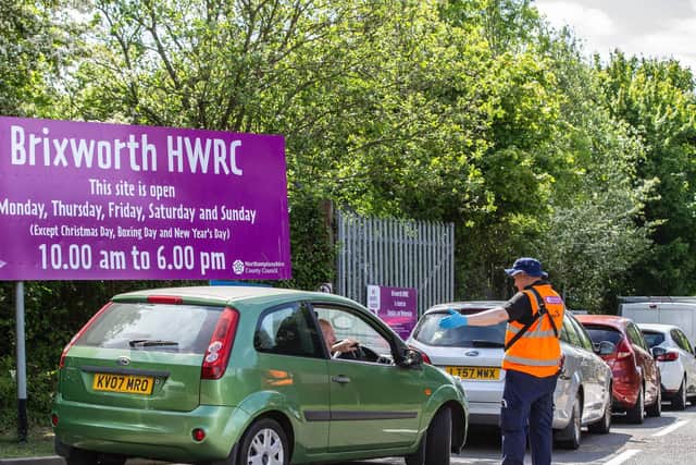 Traffic wardens were on scene telling drivers the waiting times they were facing in the slow moving queue. Pictures taken by Kirsty Edmonds.