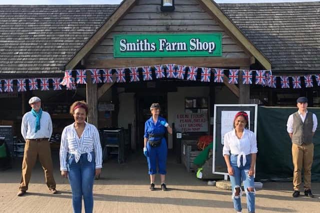 The socially-distanced team at Smith's Farm Shop