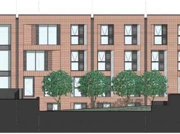 A sketch of how the student flats will look at the former Bective Works.