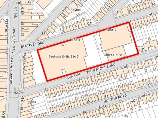 A layout of the site plan in Kingsthorpe.
