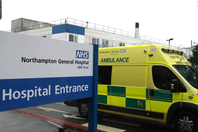 An ambulance picturing leaving Northampton General Hospital which is to restart it's home birth from Friday. Picture: David Rogers/Getty.