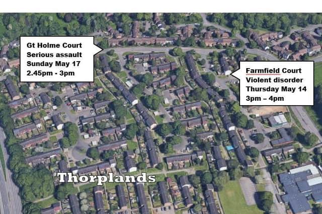 Police are investigation two violent incidents in Thorplands