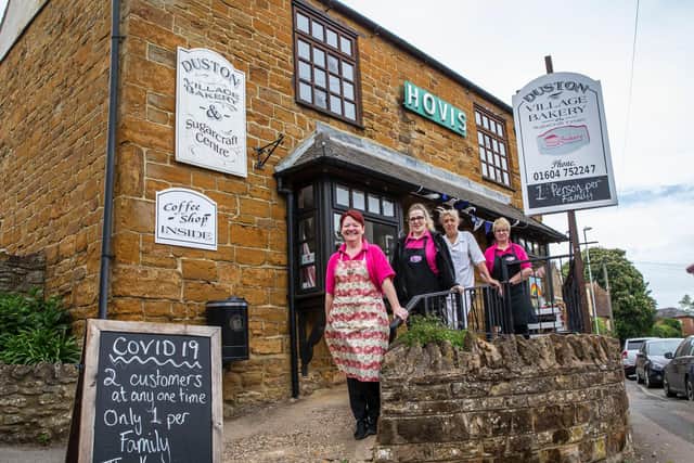 Pictured outside the bakery today from left to right: Liz Dean, Steph Taylor, Abby Pamplin and Jenni Smith.