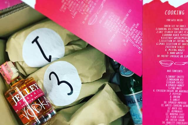 A parcel of goodies delivered as part of the social isolation supper club