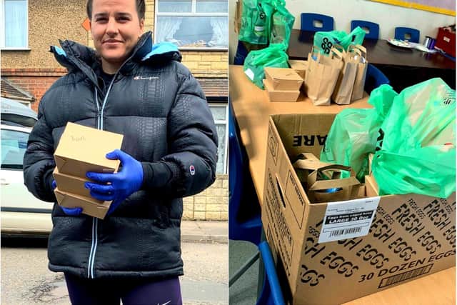 Northampton's champion boxer Chantelle Cameron has been delivering food parcels door-to-door for her town.