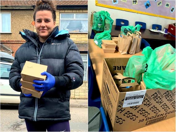 Northampton's champion boxer Chantelle Cameron has been delivering food parcels door-to-door for her town.
