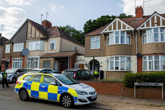 The incident took place in White Hills Way yesterday at about 12.30 noon. Pictures by Leila Coker.
