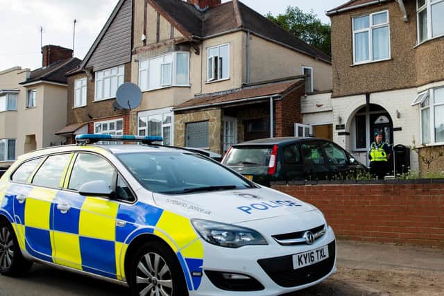 Police officers continued to patrol the address yesterday afternoon. Picture by Leila Coker.