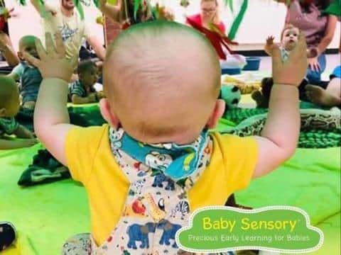The sensory classes help with a baby's development.