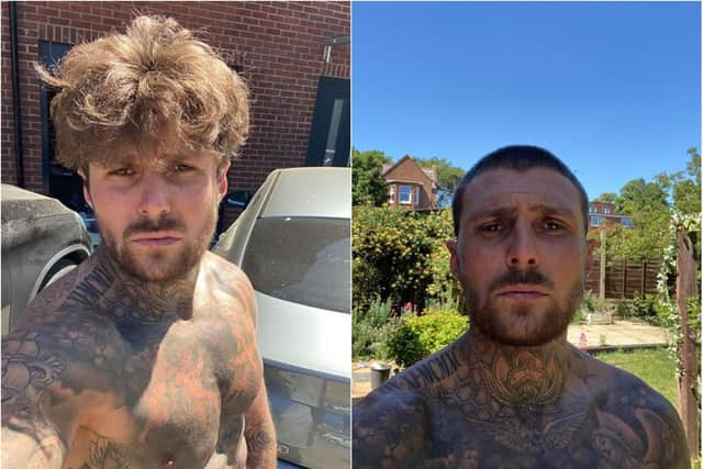 Jake's hair before and after the shave.
