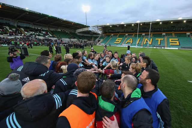 Franklin's Gardens hosted the 2019 Tyrrells Premier 15s final between Harlequins Ladies and Saracens Women