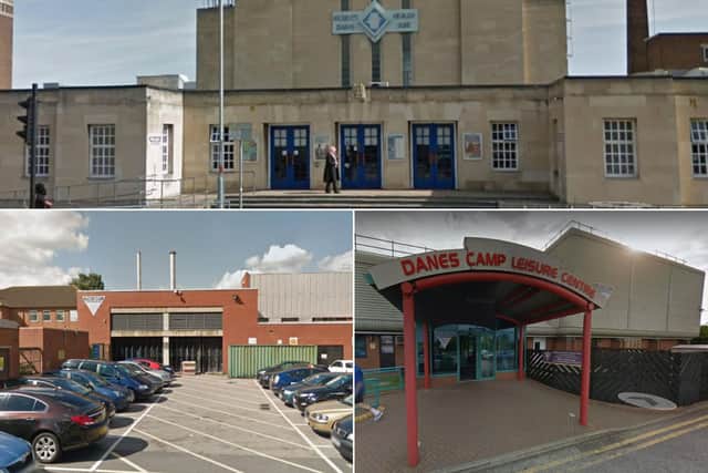 Upper Mounts Baths (top), Lings Forum (left) and Danes Camp (right) all need a major upgrade according to the borough council.