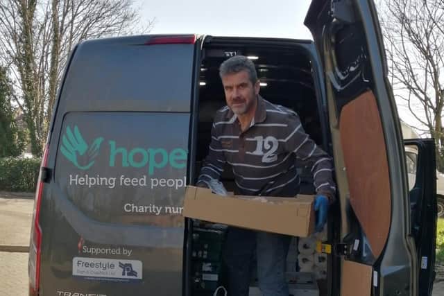 University of Northampton library and learning service environment assistant John Chilton has been delivering food boxes for Northampton Hope Centre
