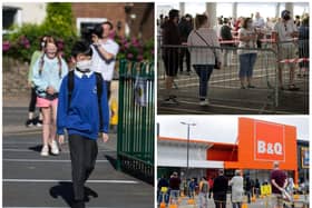 Children are back at school and shoppers queueing to get into stores. Photos: Leila Coker / Getty Images