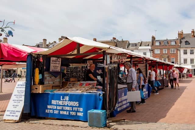 Les Brannan at LJB Rutherfords pictured at his stall on Market Square on Tuesday. Picture by Leila Coker.