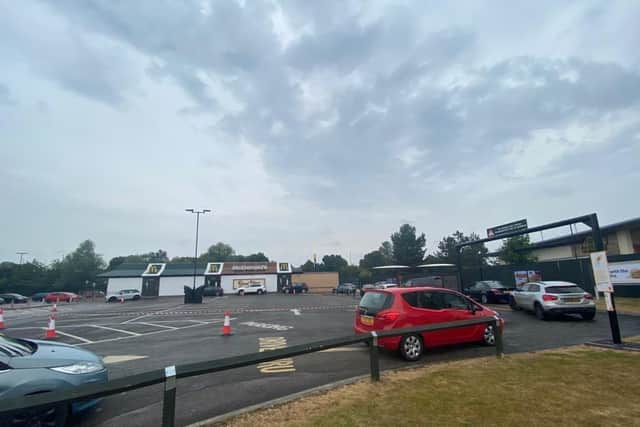 Sixfields drive-thru at the reopening this morning (Wednesday)