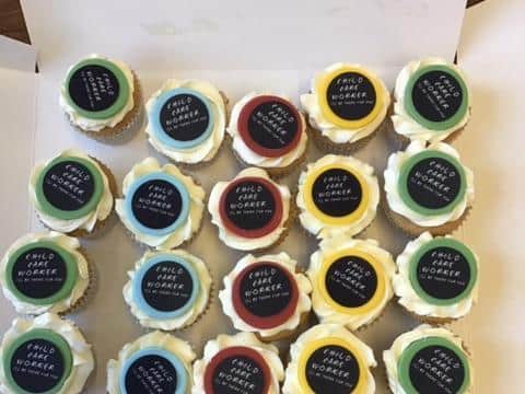 Caroline said she had a tear in her eye she welcomed children back on Monday. They were also created with a cupcake treat.