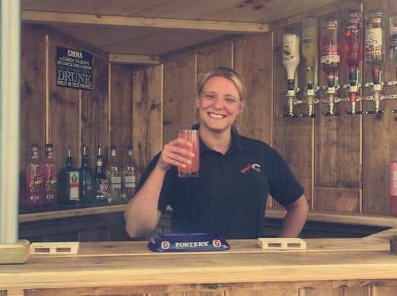 Northampton woman Emma Sharpe used her lockdown to build a bar in her back garden.
