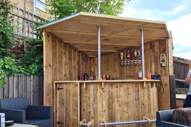 "The Sharpe Shack" was built using old scaffolding boards over the course of three weeks.