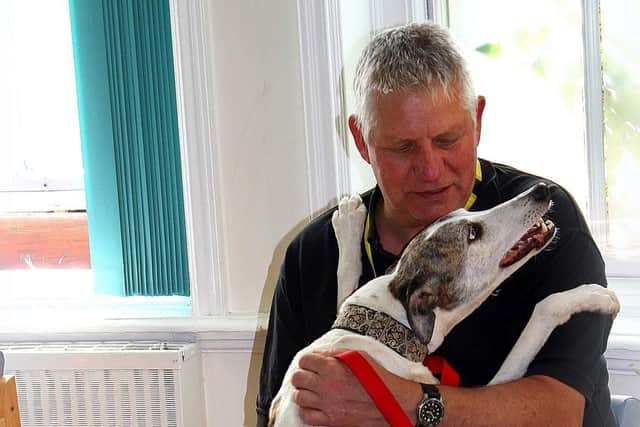 Chris Yates and his therapy dog Lilly are a much-loved sight at St Andrew's Healthcare