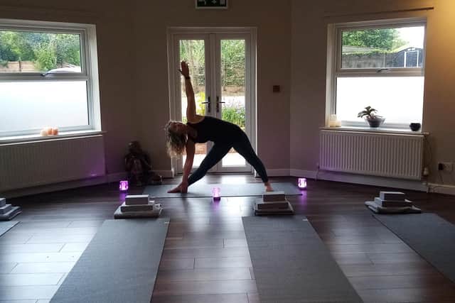 The new owner of The Roade House, Maxine, is now hosting yoga classes outdoors.