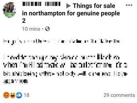The post was deleted quickly and reported to police.
