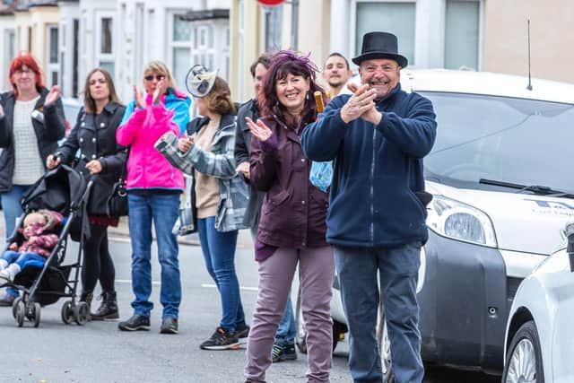 Chantelle was cheered on by neighbours who were clapping and cheering for her to finish. Pictures by Kirsty Edmonds.
