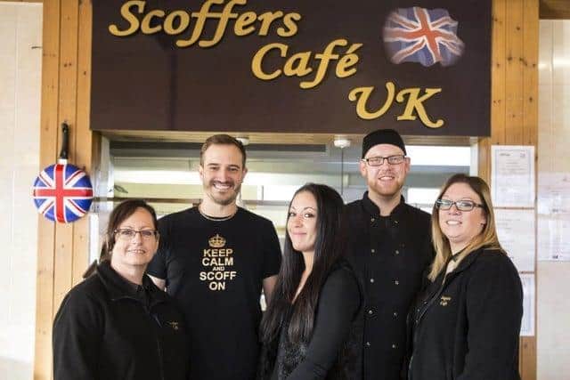 The team at Scoffers Cafe, pictured last year when they won the Chronicle & Echo Cafe of the Year competition