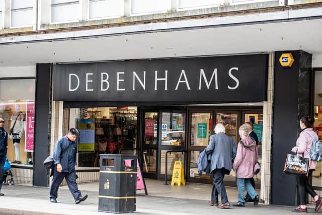 A library view of Northampton's Debenhams before the lockdown