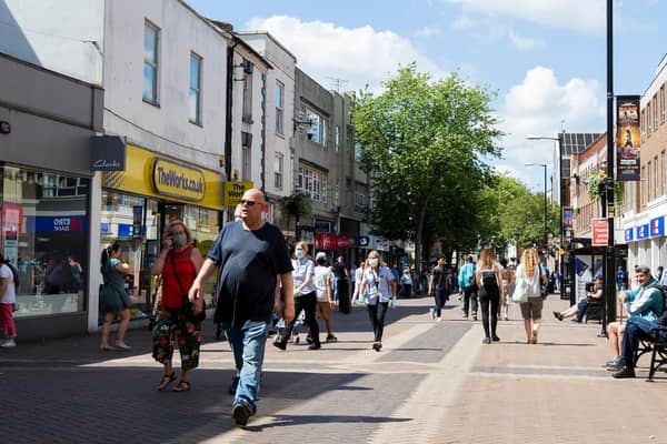 Abington Street was really busy as shops reopened. Photo: Leila Coker.