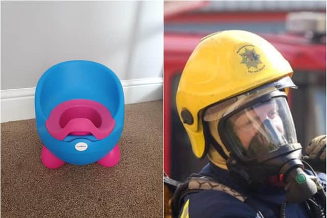 Firefighters had to free a child after they got their head stuck in a potty. Library pictures.