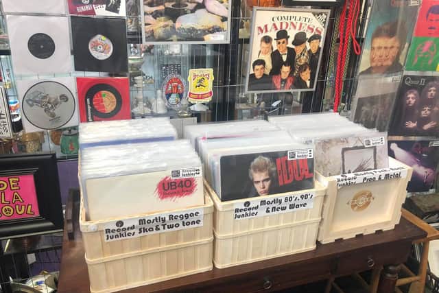 Just a small selection of the vinyls on offer at Record Junkies in Click Antiques and Vintage on Moore Street, Kingsley, Northampton