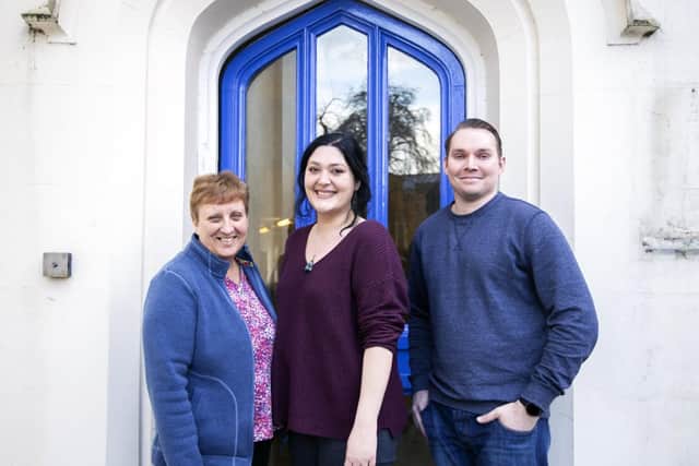 Pictured from left to right by Kirsty Edmonds in February ahead of the launch date: Ros Stone, Rebecca Gill and Matt Fishlock.