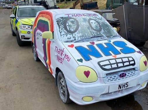 This pimped Hyundai was found dumped on the A6 still with the keys inside