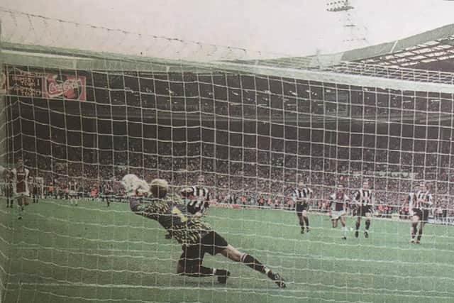 Andy Woodman saves Kevin Donovan's penalty at Wembley in 1998